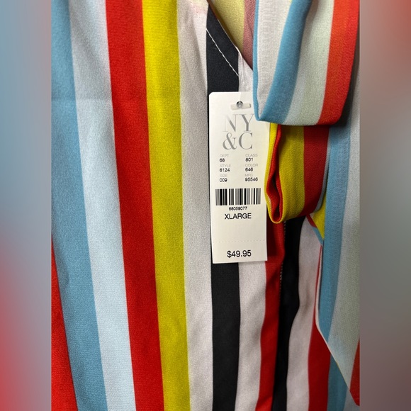 Sweet Pea for NY& Company Multicolored stripes hi-low blouse X-Large - Picture 4 of 13